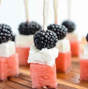 Watermelon Feta Blackberry Skewer