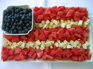 Patriotic Watermelon and Feta Flag