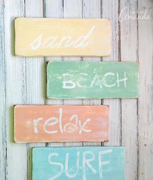 Weathered Beach Signs coastal decorating idea