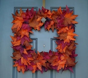Square Fall Leaves Wreath