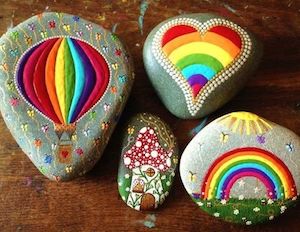 Rainbow, Balloon and Heart stones