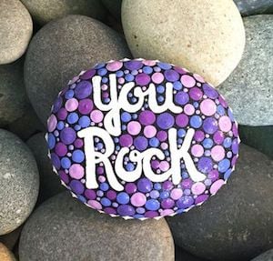 You Rock word rock with dot patterns 