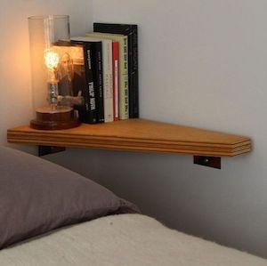 Floating Shelf Nightstand apartment decorating idea