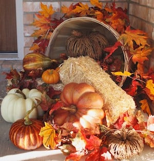 Overflowing Fall Bushel Basket