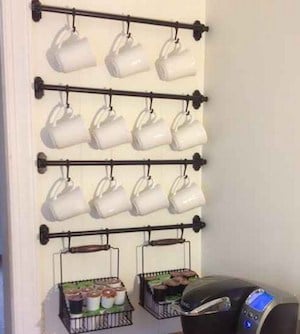 Coffee Cup Wall Storage Apartment decorating idea