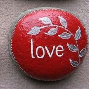 rock painted with Love