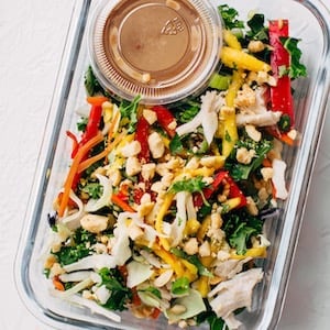 Thai Chicken Salad with Skinny Peanut Dressing meal prep recipe