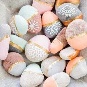 Pastel and Gold Chic Rocks