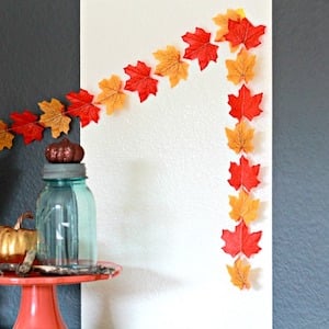 dollar store Fall Leaves Garland decor