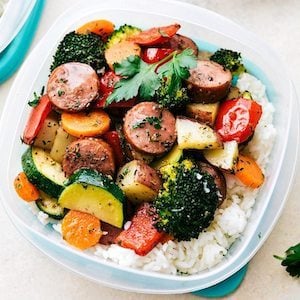 One Pan Italian Sausage and Veggies easy meal prep idea