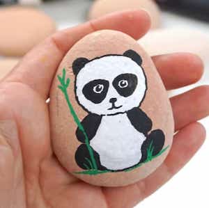 Panda Rock Painting