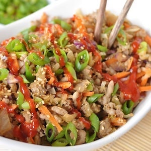 low carb meal prep Pork Egg Roll in a Bowl 