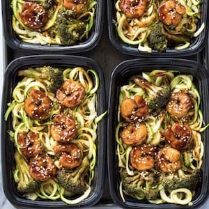 Shrimp Teriyaki Zucchini Noodles