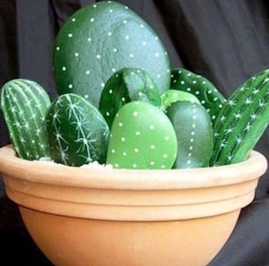 Cactus Rocks Garden Art