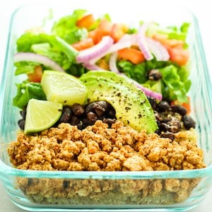 Tofu Burrito Bowl vegetarian meal prep recipe