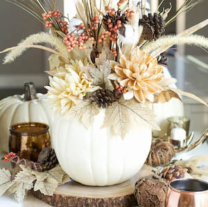 DIY Pumpkin Vase Centerpiece 