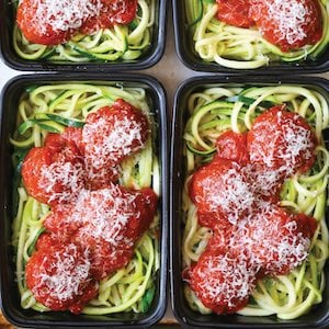 Zucchini Noodles with Turkey Meatballs