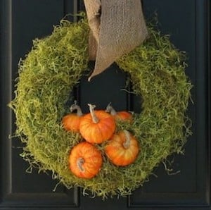 Moss and Mini Pumpkin Wreath