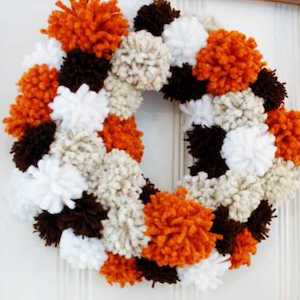 fall pom pom wreath