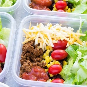 Taco Salad Meal Prep Lunch Bowls