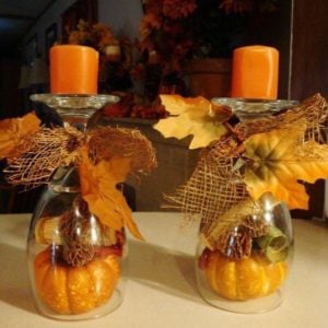 wine glass thanksgiving table Centerpiece