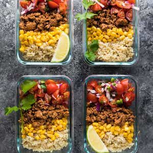 Meal prep Turkey Taco Lunch Bowls