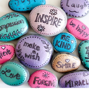 Kindness Words on stones