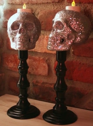 Dollar Tree Skull Candlesticks Halloween Decoration