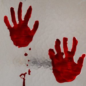 Bloody Handprint Window Cling Halloween Decoration 