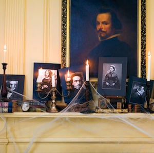Creepy Fake Portraits on Mantel 