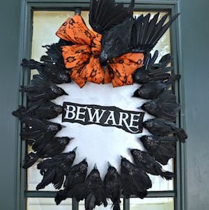 Dollar Tree Crow Halloween Wreath