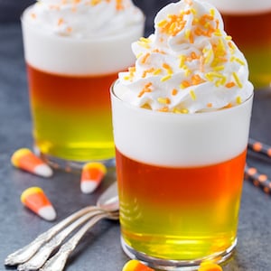 Candy Corn Jello Cups