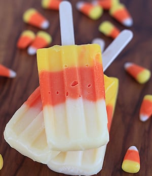 Candy Corn Pudding Pops