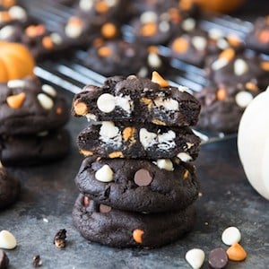 Dark Chocolate Halloween Chip Cookies