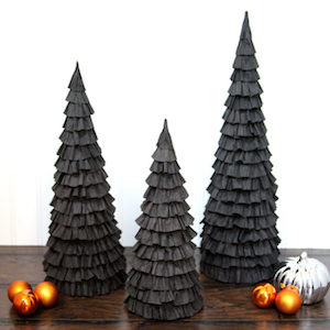 Halloween mantel trees