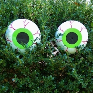 Spooky Bush Eyes outdoor halloween decoration