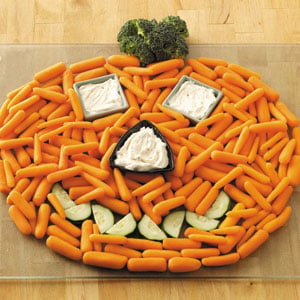 easy Jack O Lantern Veggie Tray