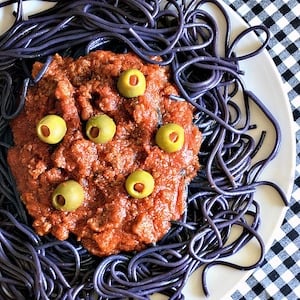 Halloween Spaghetti party food idea