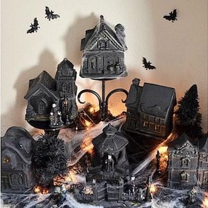 black Dollar Store halloween Village