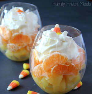 Candy Corn Fruit Thanksgiving treat for kids