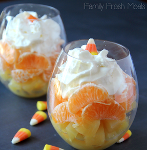 Halloween Treat Candy Corn Fruit Cocktail