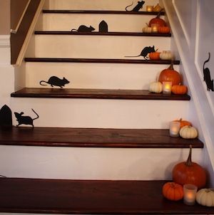 Paper Mice Halloween Decoration for the stairs