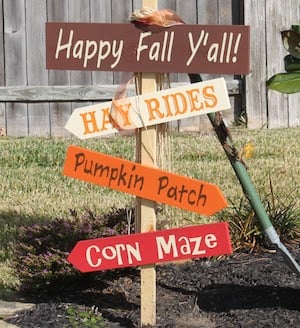 fall direction yard sign