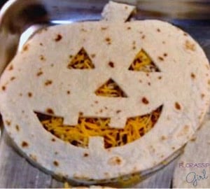 Jack O Lantern Quesadillas Halloween party food idea