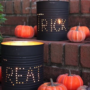 Halloween Tin Can Luminaries