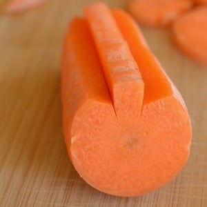 healthy carrots slices shaped like pumpkins