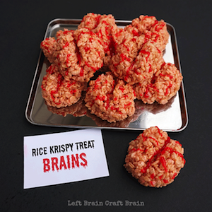Halloween Rice Krispy Treat Brains