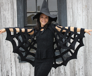 No-Sew easy Halloween Spiderweb Cape 