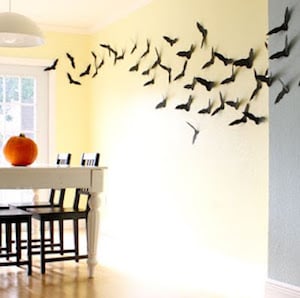 DIY Black Bats Halloween Wall Decor