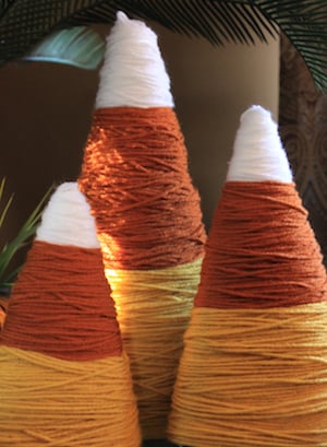 Candy Corn Yarn Halloween Decoration